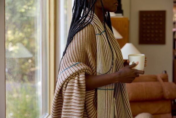 Organic Two Tone Rib Knit Throw - Image 5