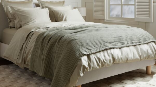 Cloud Linen Gauze Bed Blanket - Image 4