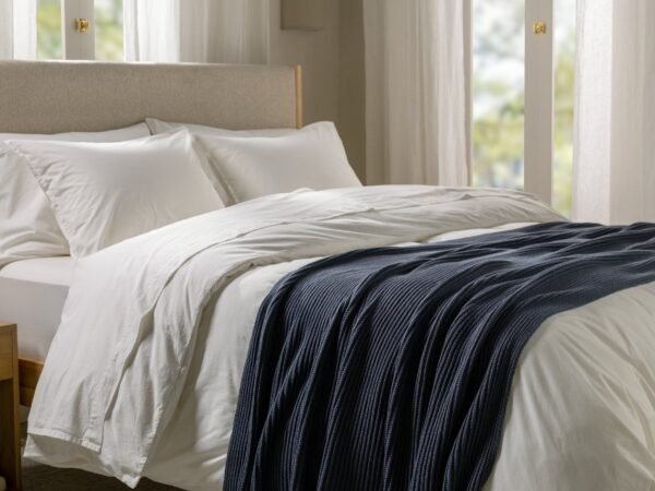 Organic Rib Knit Throw - Image 4
