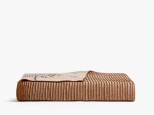 Organic Two Tone Rib Knit Throw