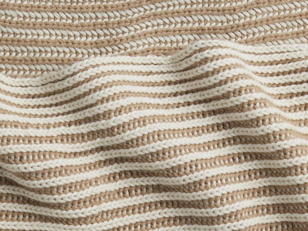 Organic Two Tone Rib Knit Throw - Image 3
