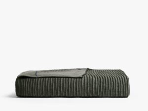 Organic Two Tone Rib Knit Throw